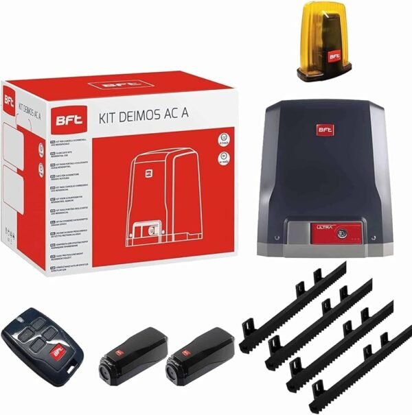 BFT  Deimos BT A400 24v sliding gate opener kit for gates up to 400kg in weight, 2x Remote Control, With Installation